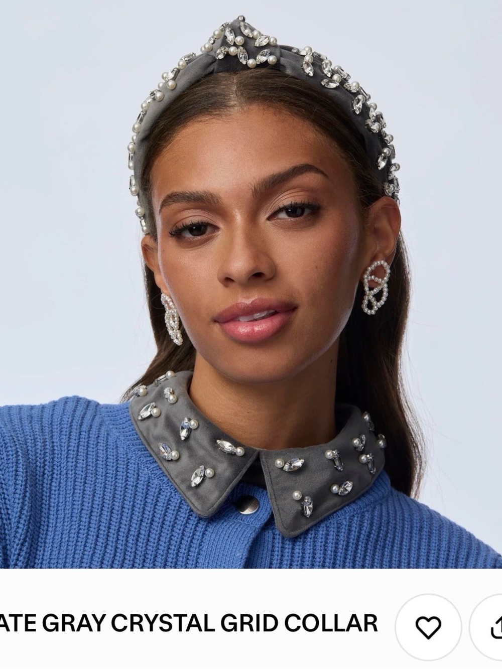 Lele Sadoughi, NWT Gray Crystal Embellished collar, also have matching headband